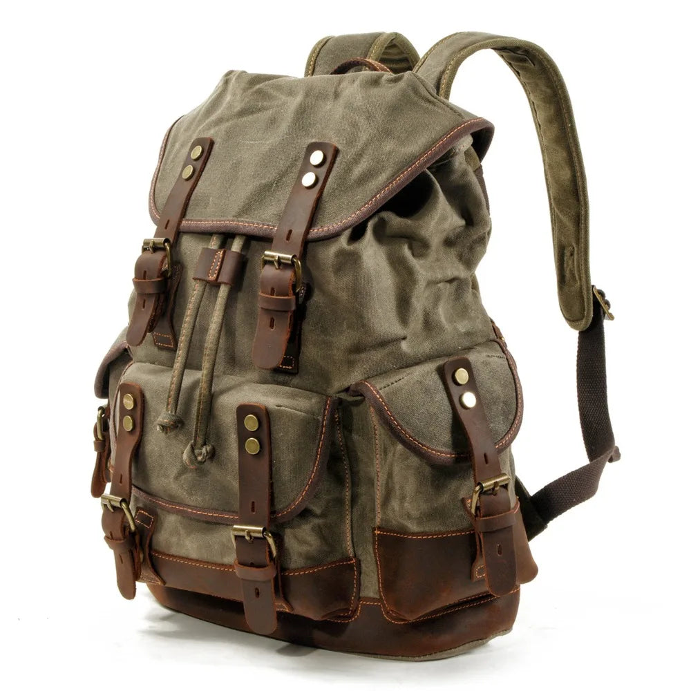 Overland – Waxed Canvas & Leather Rucksack