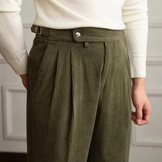 Crestwell – Corduroy Side-Tab Trousers