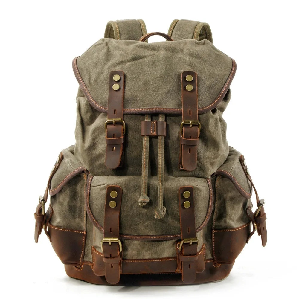 Overland – Waxed Canvas & Leather Rucksack