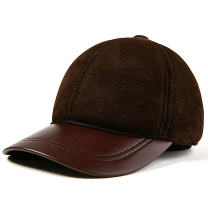Walnut –Velvet and Leather Baseball Cap