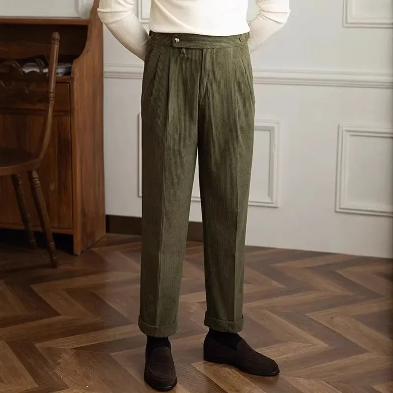Crestwell – Corduroy Side-Tab Trousers
