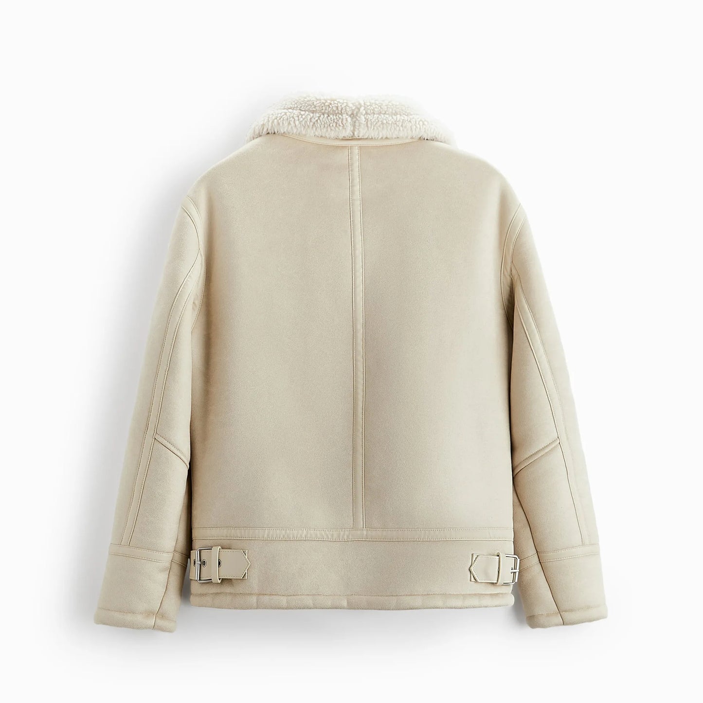 Ivory – Shearling Moto Jacket