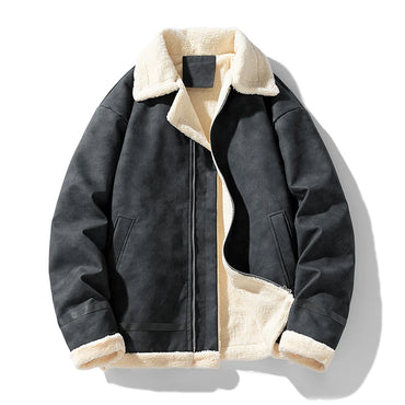 Stonevale – Vegan Suede Sherpa Aviator Jacket