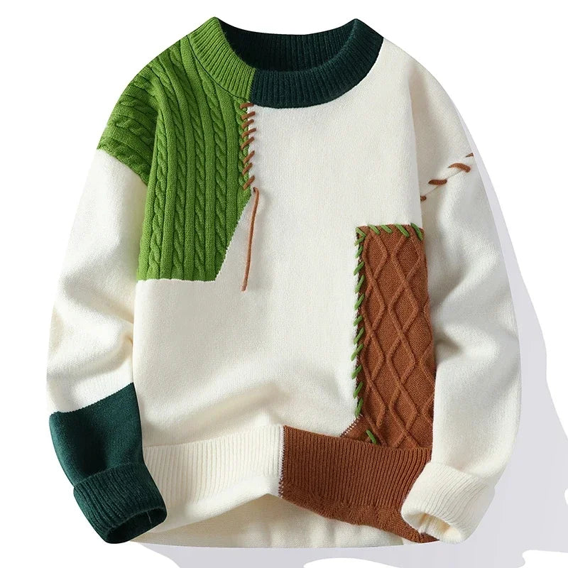 Ridgeblock - Colorblock Cable Sweater
