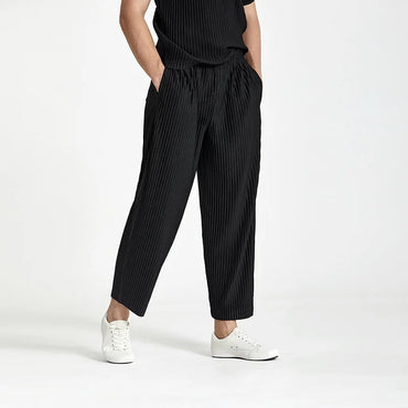 Wavefold – Pleated Tapered Trousers