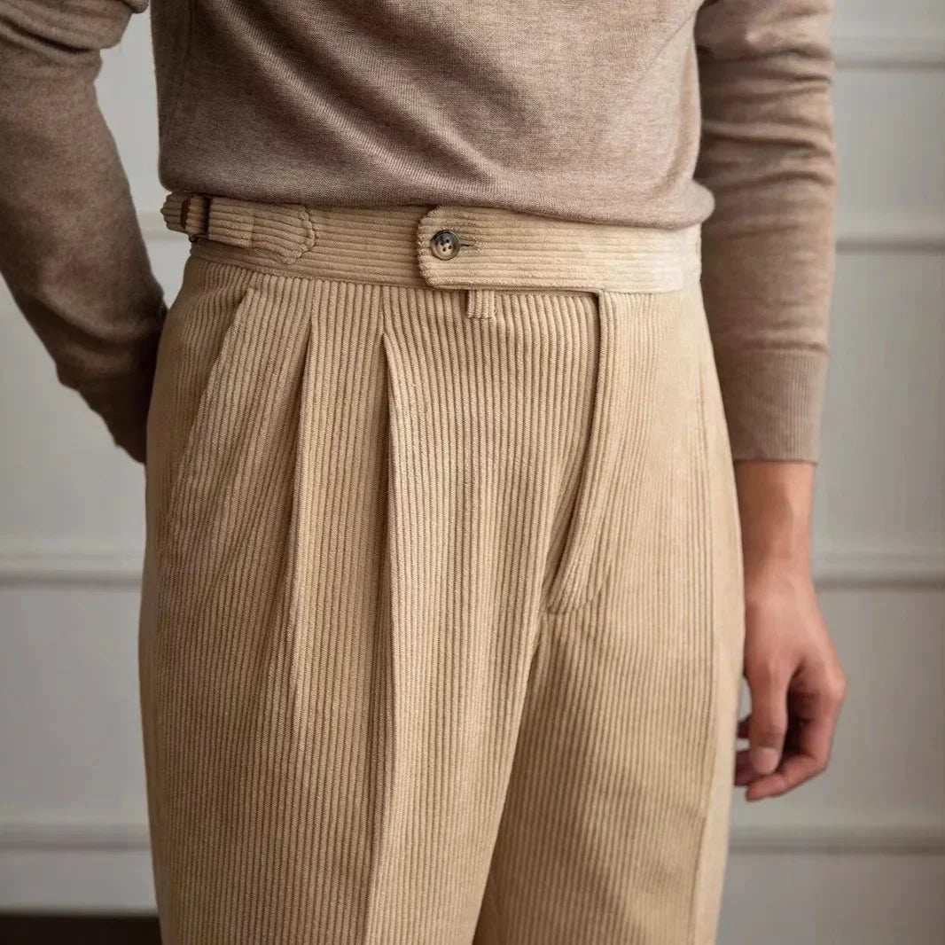 Crestwell – Corduroy Side-Tab Trousers