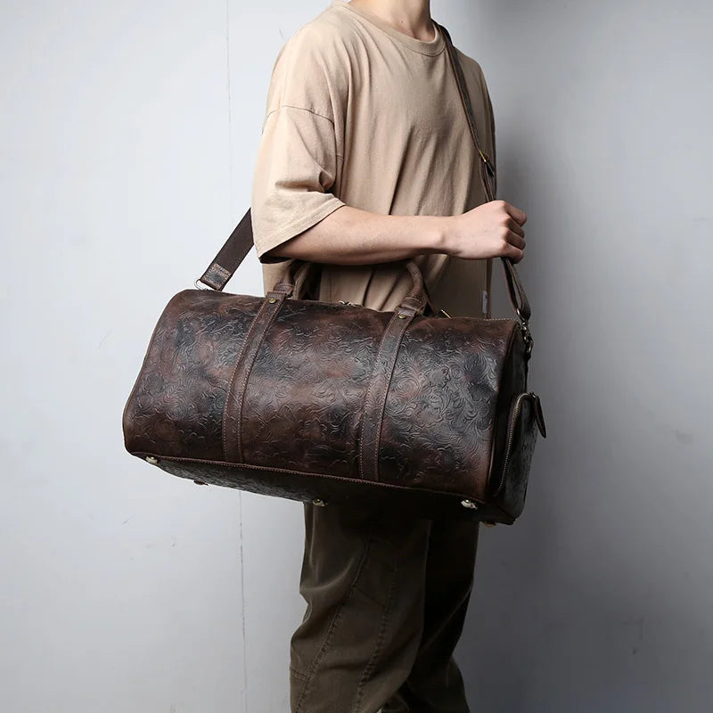 Florentine – Embossed Leather Duffel Bag