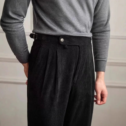 Crestwell – Corduroy Side-Tab Trousers