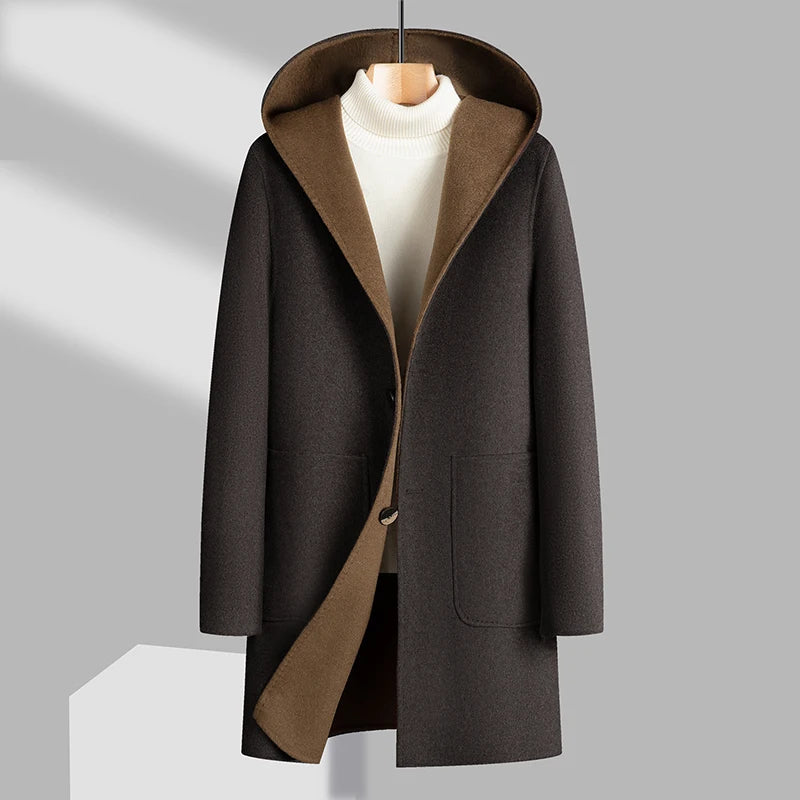 Edgecliff – Reversible Wool Blend Hooded Coat