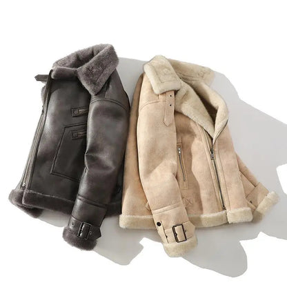 Glacier – Vegan Leather Shearling Jacket
