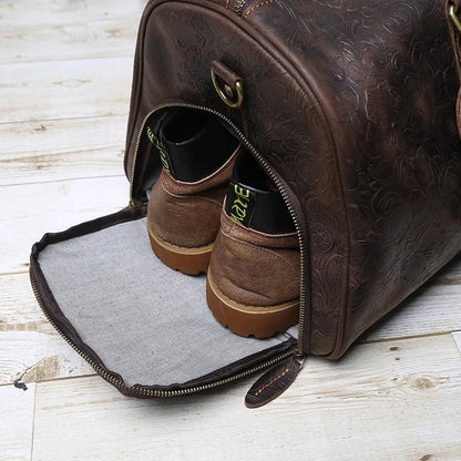 Florentine – Embossed Leather Duffel Bag