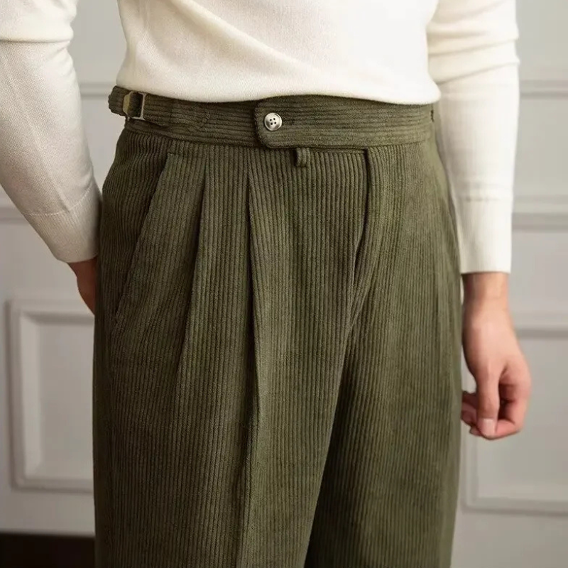 Crestwell – Corduroy Side-Tab Trousers